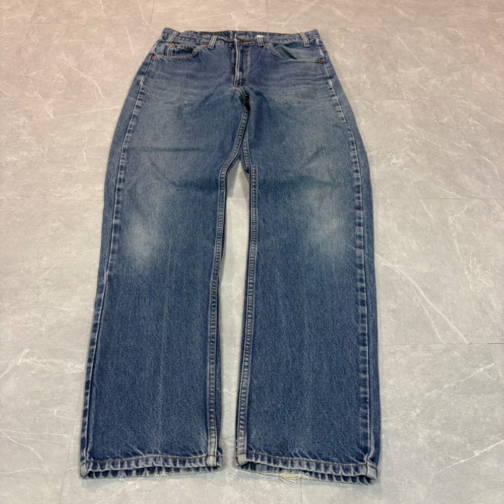 Vintage Levis 505 Mens Orange Tab Straight Leg Blue Jeans 33x32 Medium Wash - Picture 4 of 6